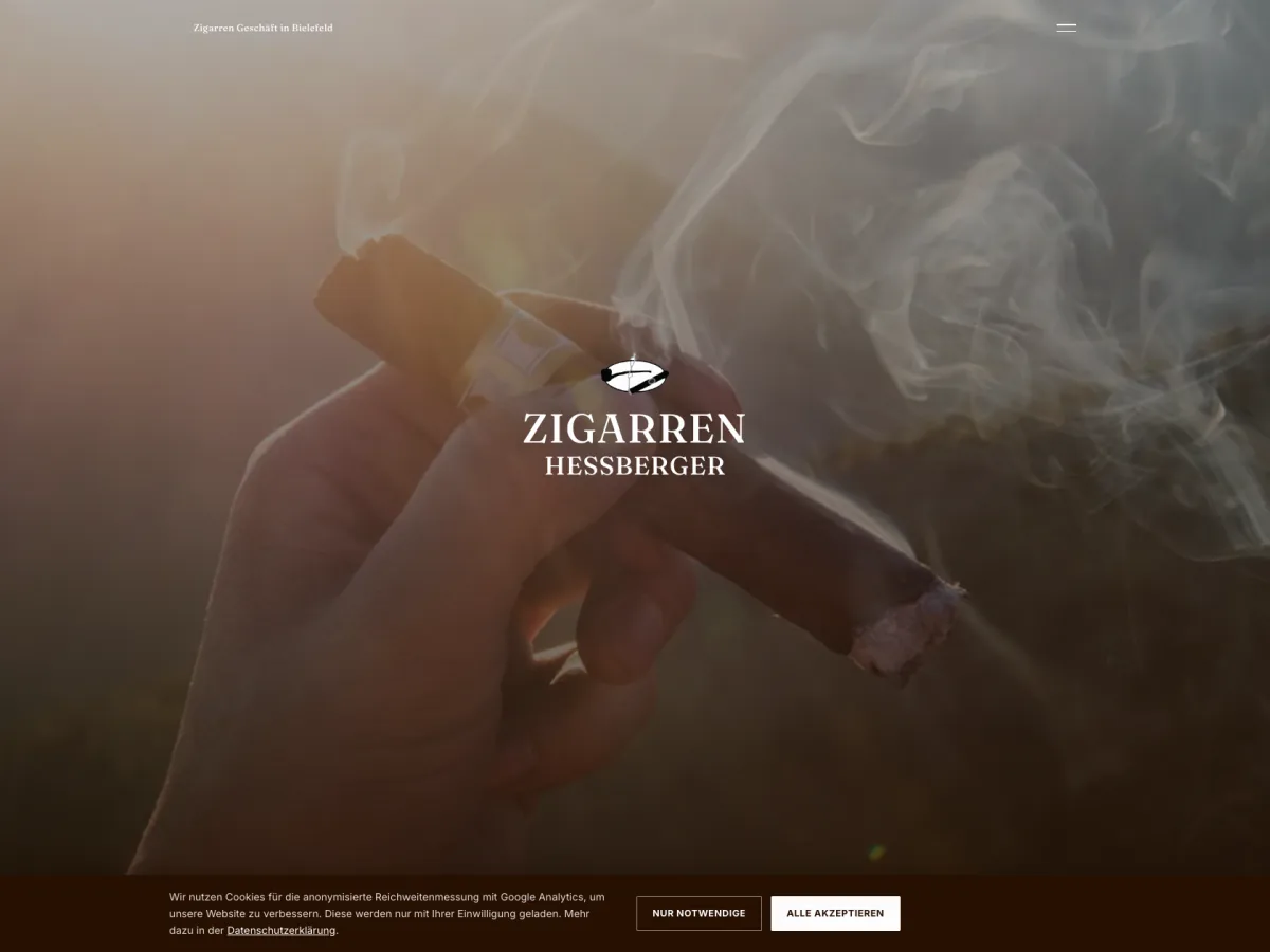 Website-Referenz Zigarren Hessberger – Webdesign & Development von Coding Gorillas