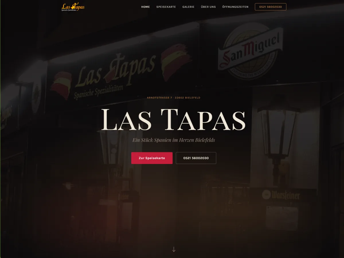 Website-Referenz Las Tapas – Webdesign & Development von Coding Gorillas